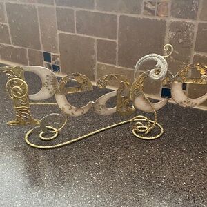 Gold and White Peace Noel Decor